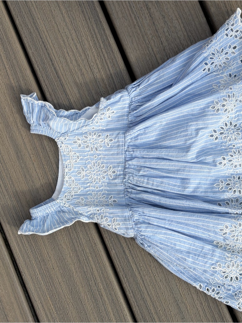 Baby Gap Light Blue Striped Eyelet Sundress for Girls